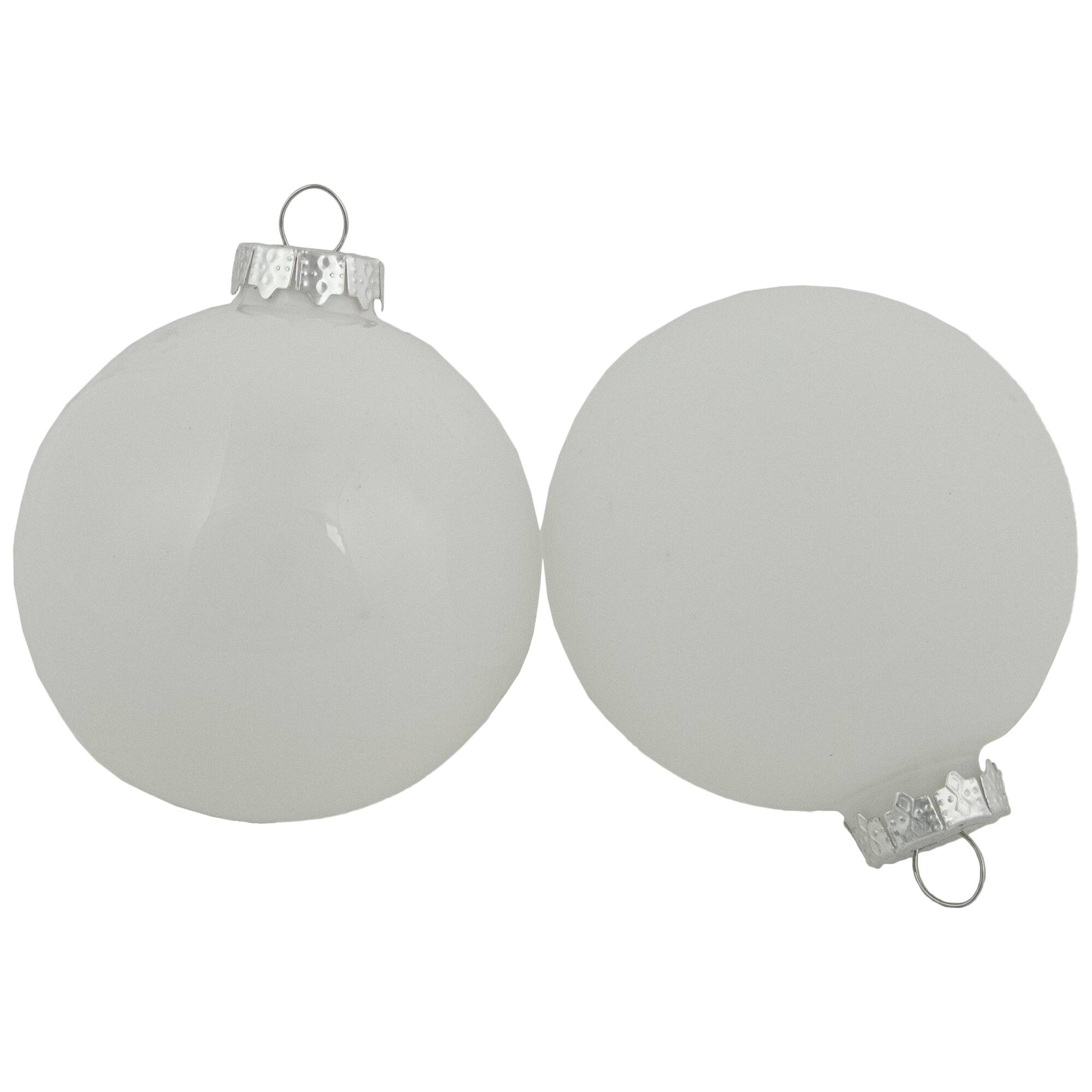 96ct. 3" Red & White 3-Finish Glass Ball Ornaments